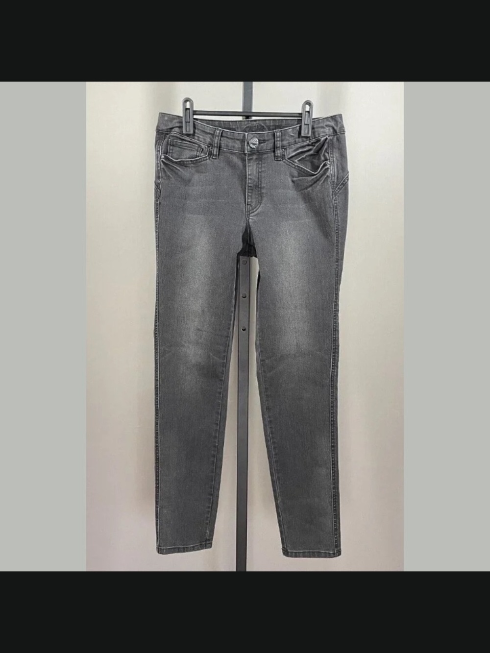 NEW Cache Jeans Womens 8 gray black skinny denim classic preppy casual